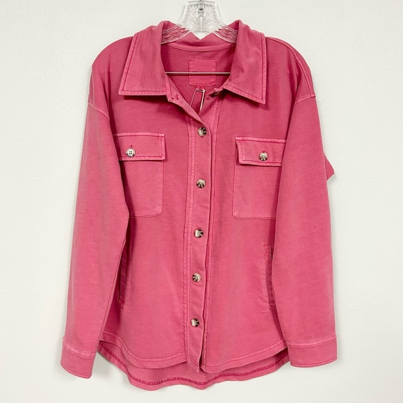 Thread & Supply Tops - THREAD & SUPPLY 🍣 Pink Oversized Sweatshirt Jacket - Size M